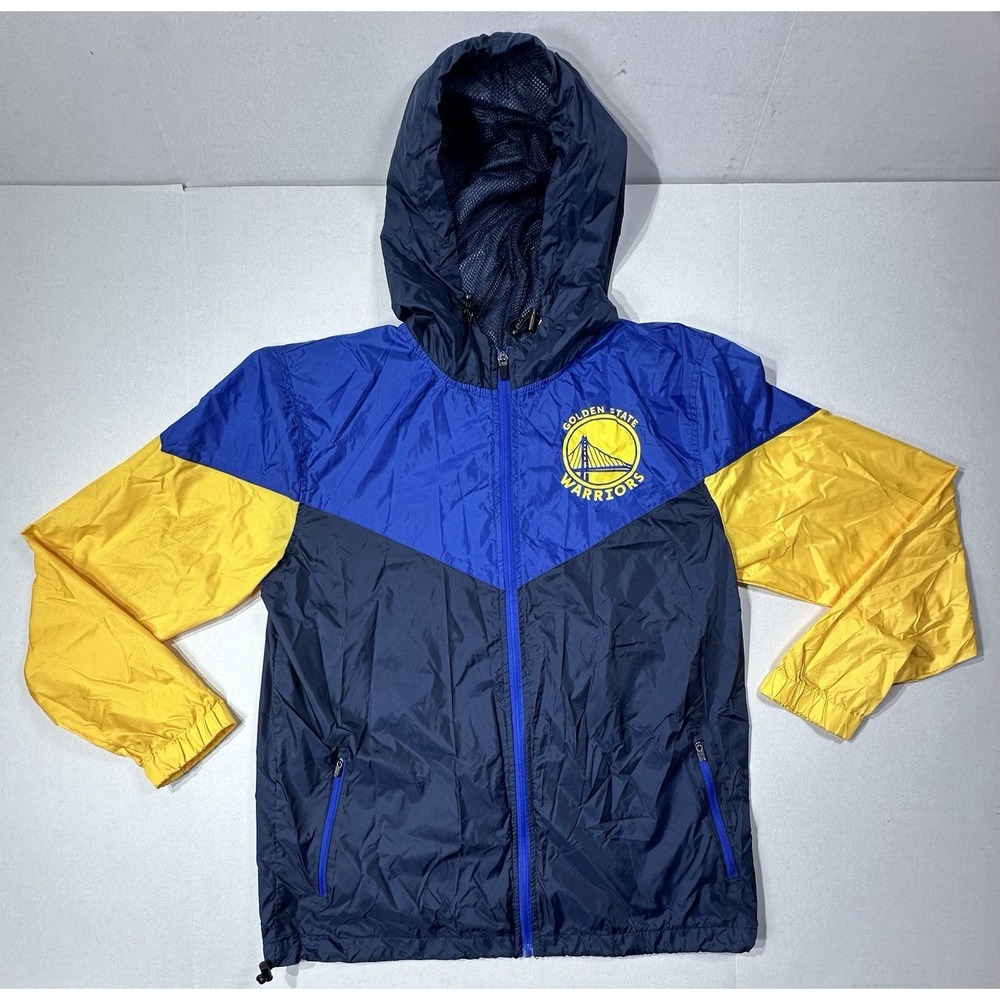 Golden State Warrior Hooded Windbreaker Medium Multicolored